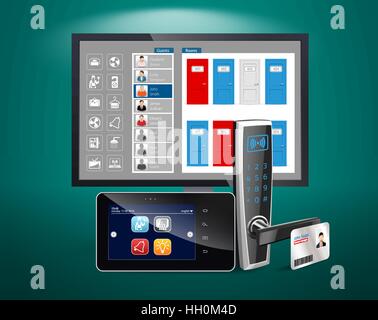 Hotel access control and management system Stock Vector