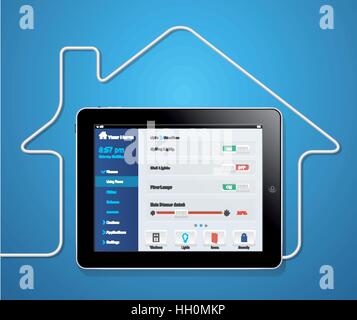 Home automation system - inteligent house management Stock Vector