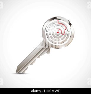Key concept - key as business solutions - idea illustration Stock Vector