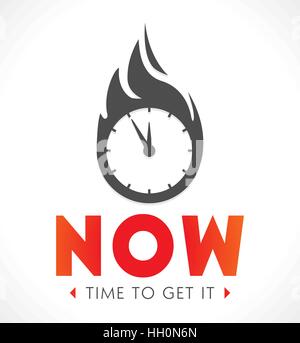 Logo - the time is now Stock Vector