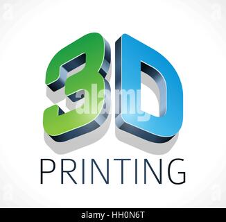 Logo - three dimensional printing Stock Vector