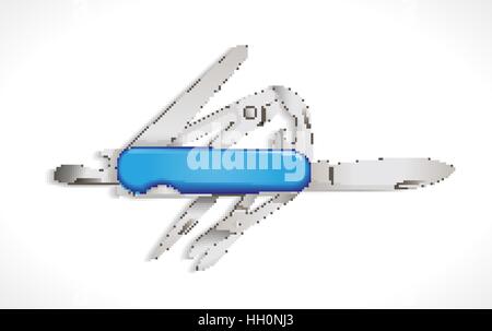 Pocket knife - multi tools concept Stock Vector