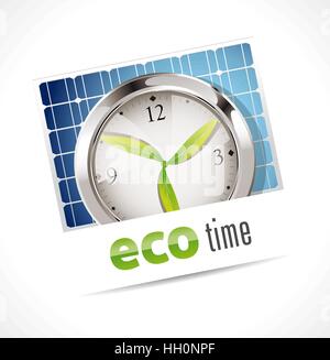 Stopwatch - Eco time - Ecology concept Stock Vector