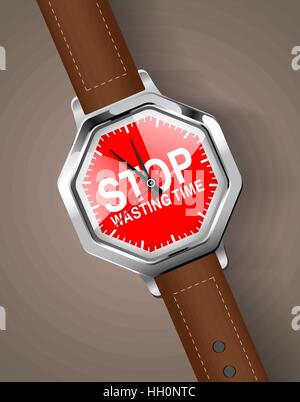Stopwatch - Stop wasting time Stock Vector