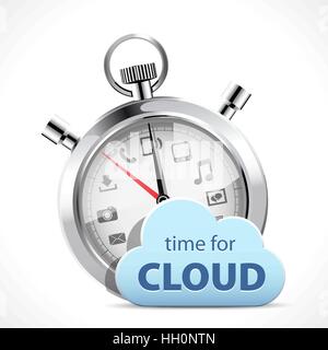 Stopwatch - time for cloud Stock Vector