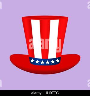 Hat with American flag image on white background Stock Vector