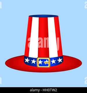 Hat with American flag image on white background Stock Vector