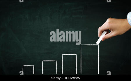 Businessman drawing a growing chart with chalk Stock Photo - Alamy