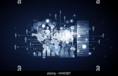 Media background image with infographs and icons. 3D rendering Stock Photo