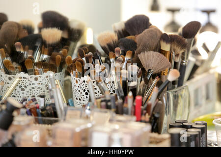 professional makeup brushes Stock Photo