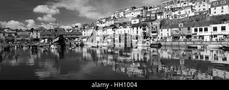 Summer, fishing boats in Brixham harbour, Brixham town, Torbay, English Riviera, Devon County, England, UK Stock Photo