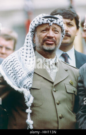 YASSER ARAFAT political leader of the Palestinian organization PLO at visit to Sweden Stock Photo