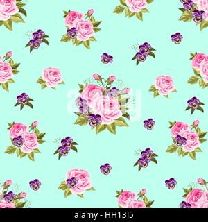 Seamless floral pattern with roses Stock Vector
