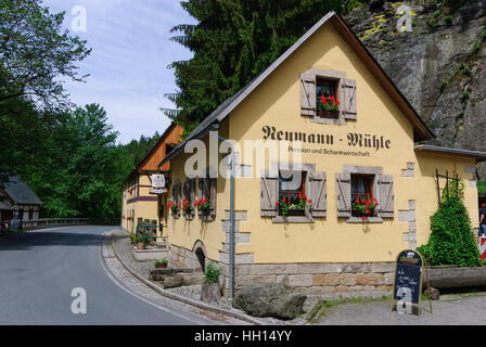 Kirnitzschtal: Inn Neumann's mill, Sächsische Schweiz, Saxon Switzerland, Sachsen, Saxony, Germany Stock Photo