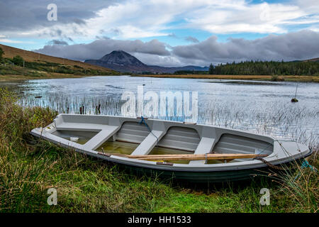 Errigal and boat Stock Photo