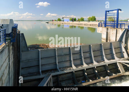 Cunovo: Danubiana Meulensteen Art museum on the Danube in the hydroelectric power plant Gabcikovo, lock, , , Slovakia Stock Photo
