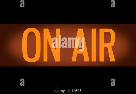 Glowing Orange On Air Sign Stock Photo