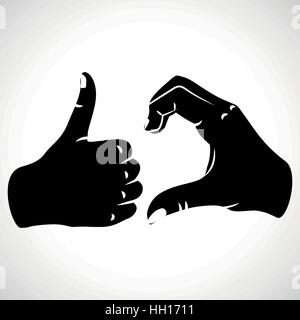 Illustration Friendzoned Hands Shape for creative use in graphic design Stock Vector