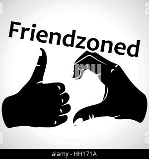 Illustration Friendzoned Hands Shape for creative use in graphic design Stock Vector