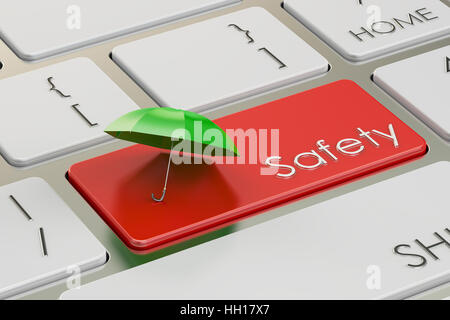Safety keyboard button, 3D rendering Stock Photo