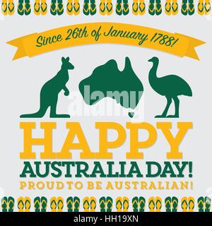 Retro sash Australia Day card in vector format. Stock Vector