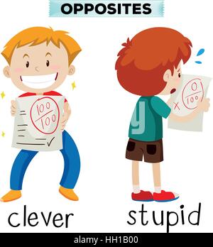 Opposite words for clever and stupid Stock Vector Image & Art - Alamy