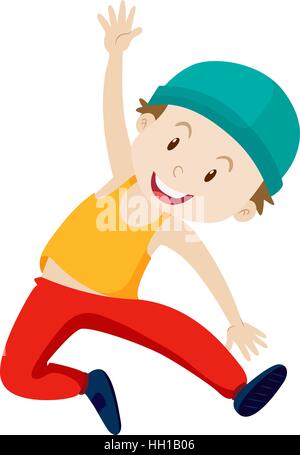 Boy with happy face illustration Stock Vector