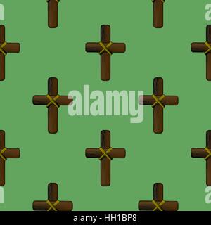 Wood Cross Seamless Pattern Stock Vector