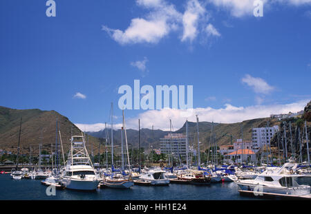 Yacht harbour in San Sebastian, La Gomera, Canary Islands, Spain Stock Photo