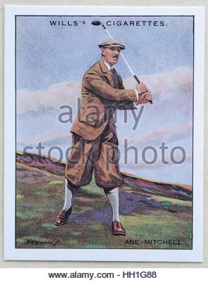 Abe Mitchell - Famous Golfers, cigarette cards issued in 1930 by W.D.& H.O. Will's Stock Photo