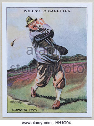 Edward Ray - Famous Golfers, cigarette cards issued in 1930 by W.D.& H.O. Will's Stock Photo