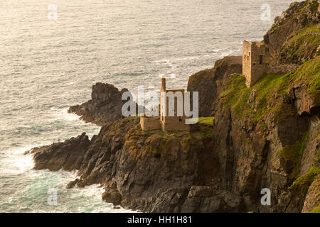 The Crown Engine Houses at Botallack that feature as Wheal Grambler in Poldark Stock Photo