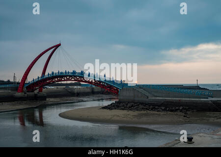 Afternoon view of the beautiful Rainbow Bridge at Yuanli, Taiwan Stock Photo