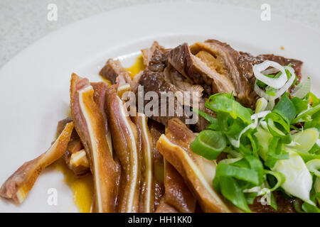 Delicious Hunan style food - pig intestine and pig ear, ate at Taichung, Taiwan Stock Photo
