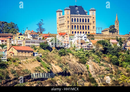 Rova Palace - former Royal Palace from where Malagasy kings and queens ruled, situated on top of a hill in central Antananarivo Stock Photo