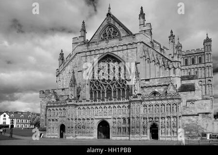 The grand Gothic style Cathedral at Exeter Devon England UK Stock Photo