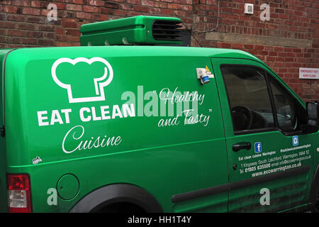 Eat Clean Craze Cafe,Warrington,Cheshire,England,UK - Eat Clean Cuisine Latchford - Green delivery van
