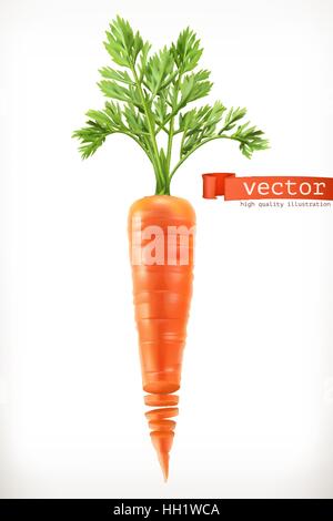 Carrot. Vegetable 3d vector icon Stock Vector