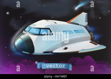 Space shuttle. Vector icon 3d Stock Vector