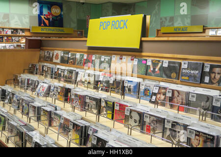 Compact Discs CDs on sale in a music store in Houston, Texas Stock ...