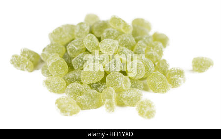 Sour gummy candy isolated on white background (close-up shot) Stock Photo