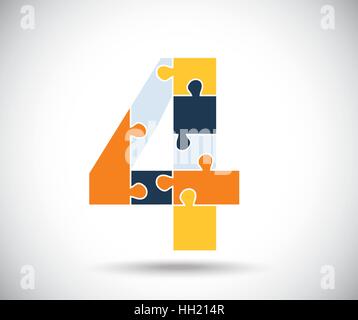Number four Stock Vector