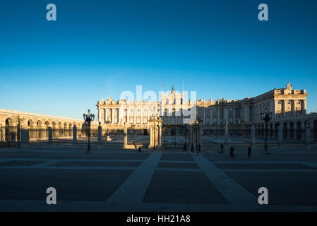 Royal palace Madrid in morning light. Spain. Stock Photo