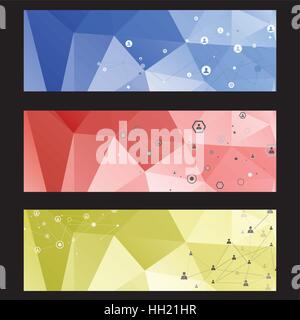 Abstract  futuristic human connections. Stock Vector