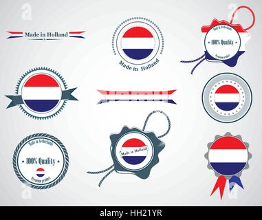 Made in Netherlands - set of seals, badges. Stock Vector