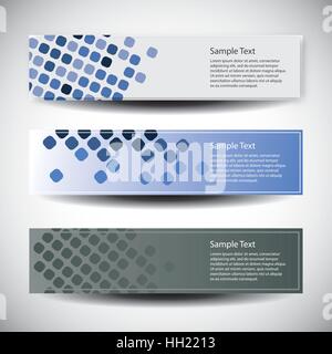 Colorful Headers or Banners with Abstract Designs in Freely Scalable and Editable Vector Format Stock Vector