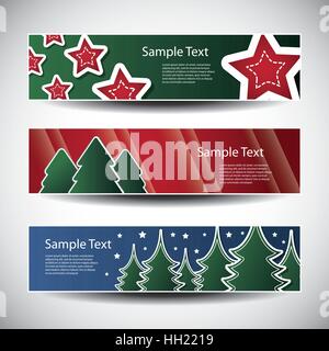 Colorful Headers or Banners with Abstract Designs in Freely Scalable and Editable Vector Format Stock Vector