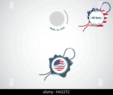 Made in USA - set of seals, badges. Stock Vector