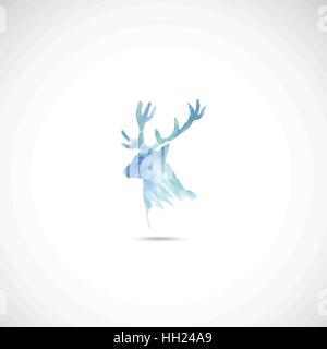 Watercolor deer head. Vector. Stock Vector