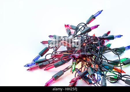 Multicolored bulbs on white background Stock Photo